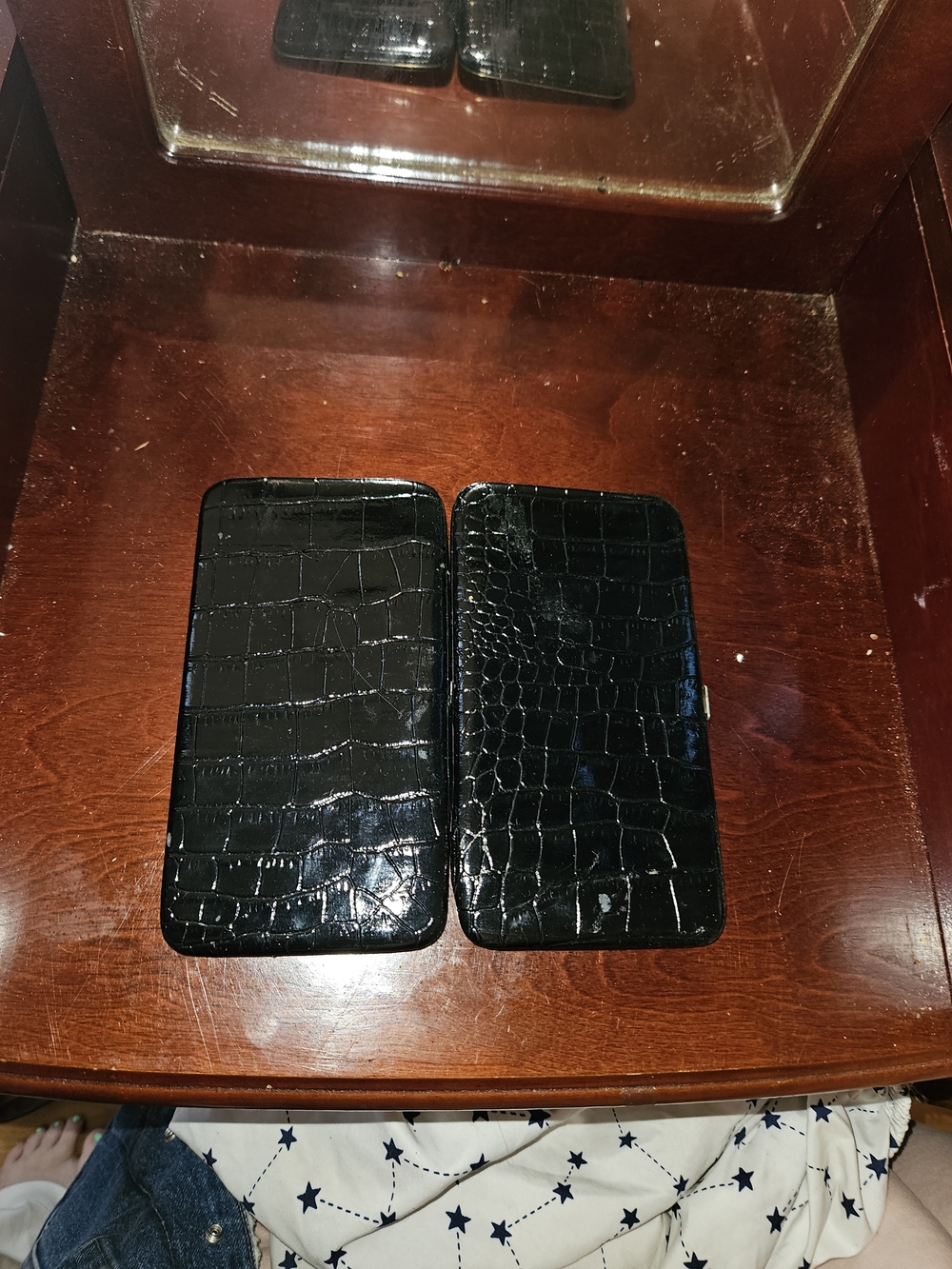 Black Croc-skiny Wallet- Unbranded